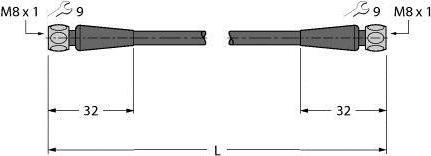 Produktbild Turck Food & Beverage hygienic PVC Verbindungsleitung PKGH3M-20-PKGH3M/TFE