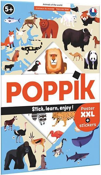 Image du produit Poppik Autocollants Poster éducatif Animaux du monde