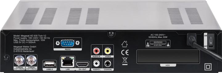 Produktbild Megasat HD 935 Twin V2 ohne Festplatte (0.00 GB, DVB-S2, DVB-S)