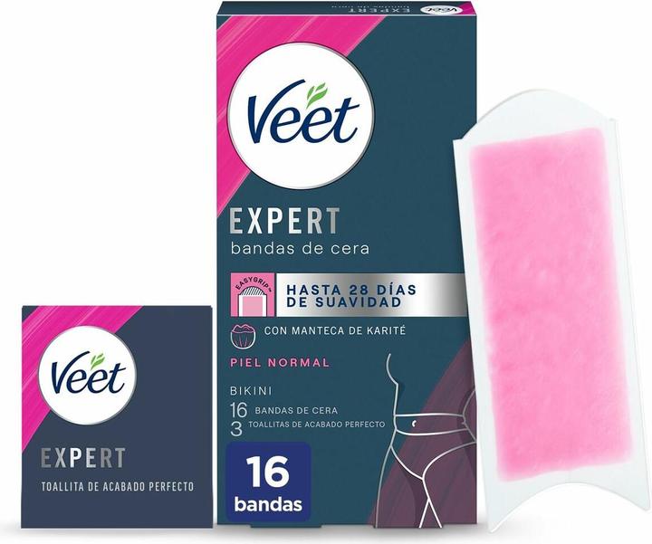 Image du produit Veet Expert Hair Removal Strips for English Hair Removal Bikini Area avec beurre de karité 16 Strips (16 x)