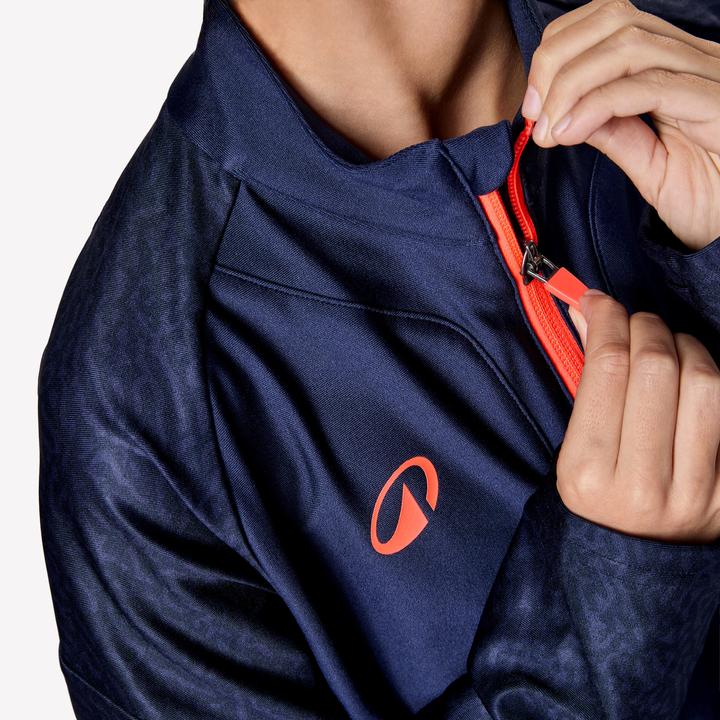 Actual product image Kipsta Kinder Fussball Sweatshirt 1/2 Zip - Viralto Roarr marineblau/rot