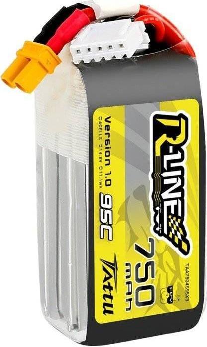 Produktbild Tattu R-Line 750mAh 14.8V 95C 4S1P JST-XHR Battery (14.80 V, 750 mAh)