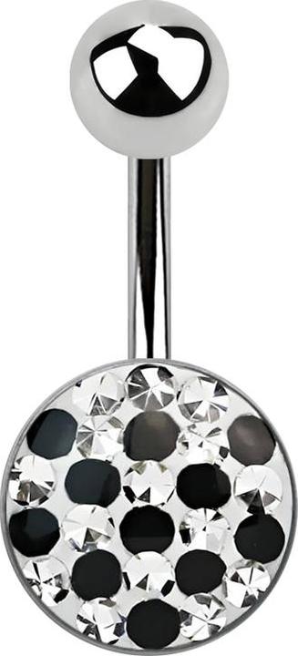 Star Piercing Banane silber gepunktet schwarz (Chirurgenstahl 316L)
