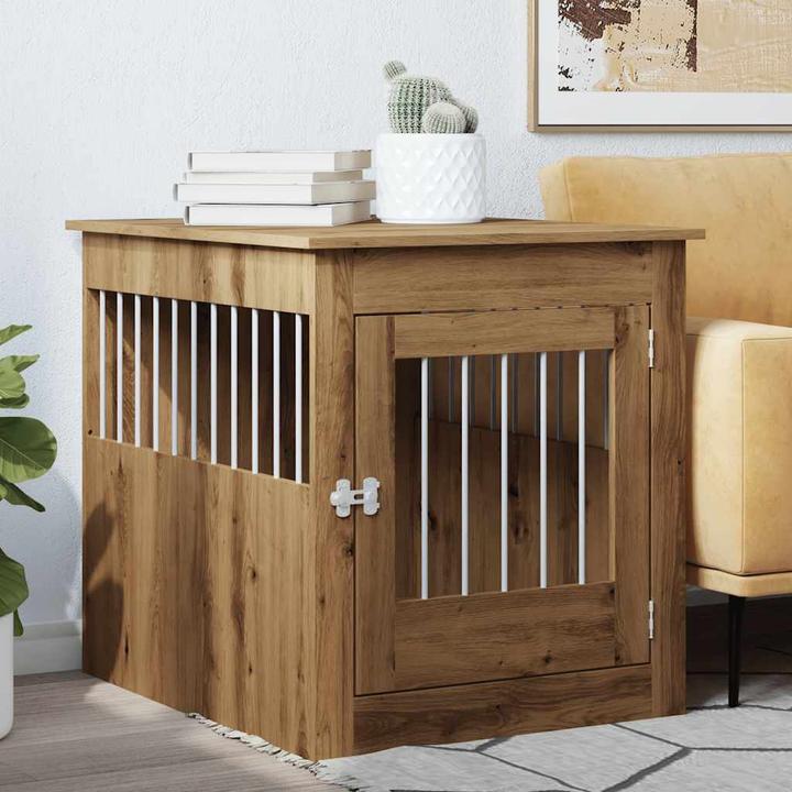 Image du produit VidaXL Cage pour chien style meuble en chêne Artisan 64,5x80x71 cm