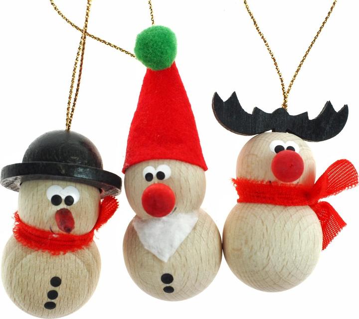 Produktbild Holzecke Deko-Hänger-Set, 3-Tlg. Aus Holz. Schneemann, Weihnachtsmann, Rentier