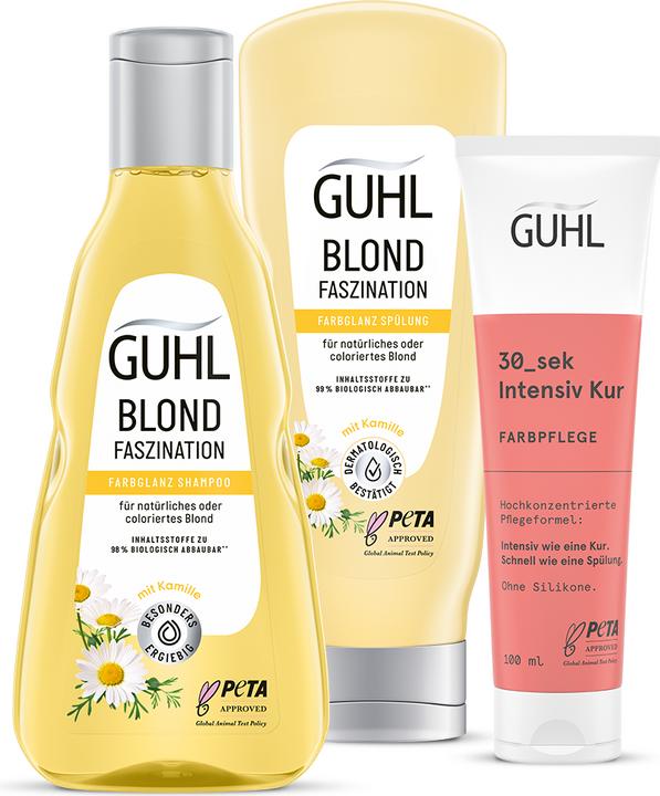 Image du produit Guhl Kit Avantage Blond - Contenu : Shampooing, Après-Shampooing & Cure - 550 ml - Type de cheveux : (550 ml, Shampoing liquide)