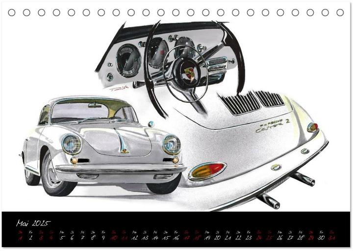 Immagine prodotto Sportwagen Klassiker Kunst (Tischkalender 2025 DIN A5 quer), Monatskalender (A5, Tedesco)