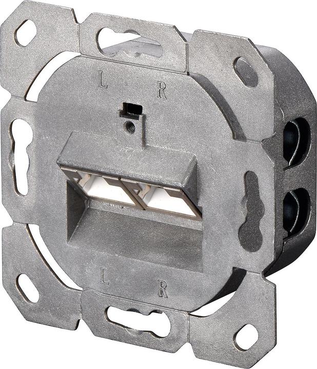Actual product image Digitus CAT 5e Modular junction box shielded 2x RJ45 8P8C LSA Colour Pure white Surface-mounted