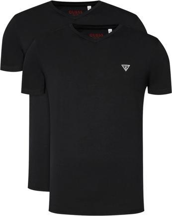 Produktbild Guess Herren T-Shirt Caleb Hero V-Ausschnitt 2er-Pack Schwarz (XXL)