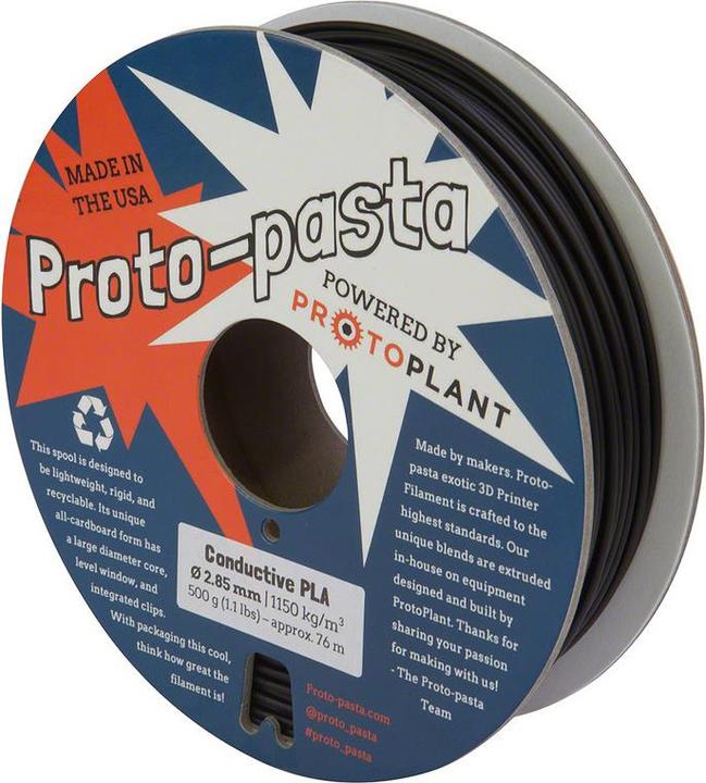 Produktbild Proto-pasta leitfähiges PLA Filament (PLA, 2.85 mm, 500 g, Grau)
