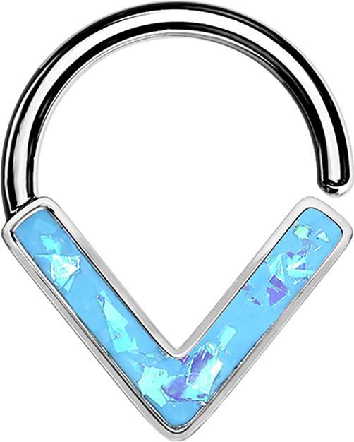 Immagine prodotto Star Piercing Anello Micro Piercing argento Angolo con Opale blu (Acciaio chirurgico 316L, senza ottone)