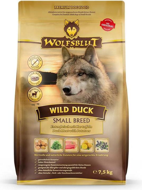 Produktbild Wolfsblut Wild Duck Small Breed (Adult, 1 Stk., 7500 g)