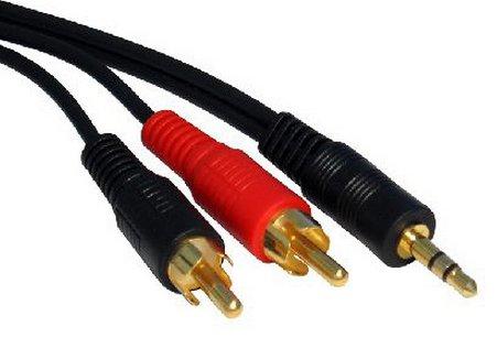 Image du produit Rs Pro Câble stéréo 3,5 mm à double RCA - 1 mètre (1 m, Jack 3,5 mm (AUX), RCA)