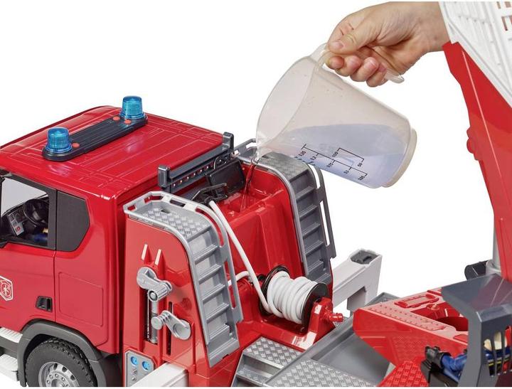 Produktbild Bruder Scania Super 560R Feuerwehr mit Drehleiter, Wasserpumpe, L+S Modul