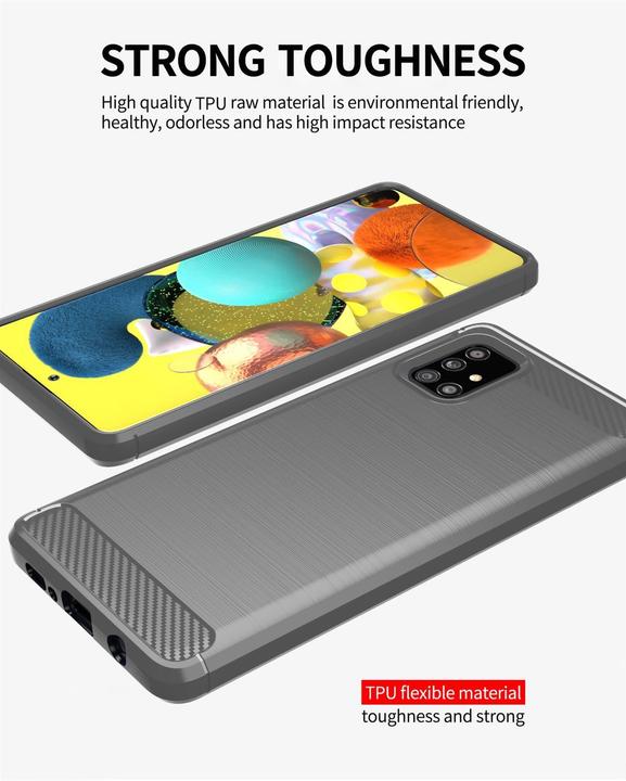 Produktbild Cadorabo TPU Ultra Slim carbon edelstahl Kombi Cover (Samsung Galaxy M40s)