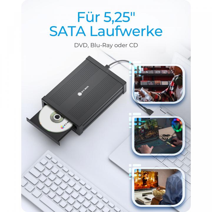 Produktbild Icy Box ICY BOX Externes Gehäuse für 1x 5,25" SATA Laufwerk,  IB-525-U3 (5.25")