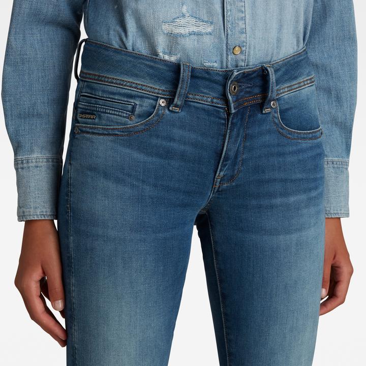 Actual product image G-Star Midge Zip Mid Straight Jeans medium indigo aged (W26/L30)