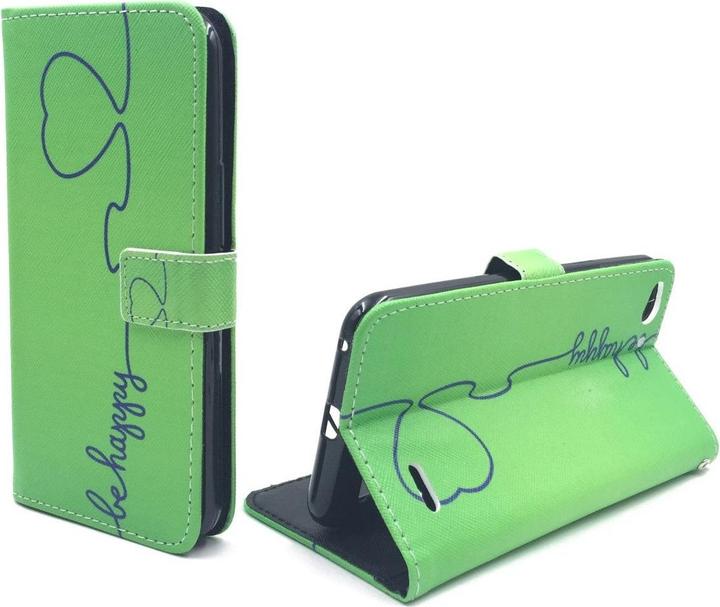 Produktbild König Design Schutz Hülle für Vodafone Smart Ultra 6 Be Happy Grün Tasche Case + 1 Panzer Schutz Glas (Vodafone Smart Ultra 6)