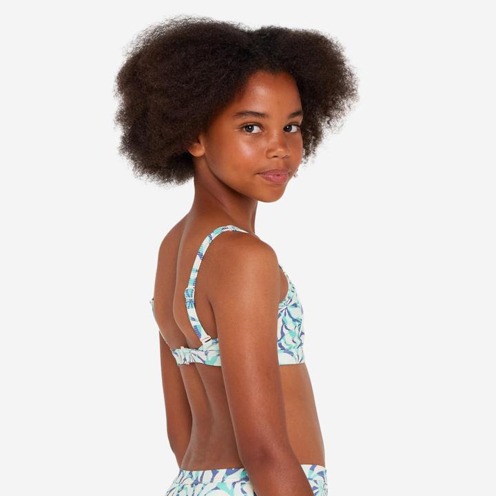 Image du produit Olaian Haut de maillot de bain brassière fleuréglable Fille - 500 Nora lilas (12XL)