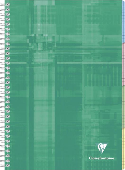 Image du produit Clairefontaine Cahier à spirales avec index (A4, Quadrillé, Couverture rigide)