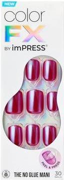 Produktbild KISS Glue-on nails ImPRESS Color FX - This City 30 pcs (This City Dark Red)