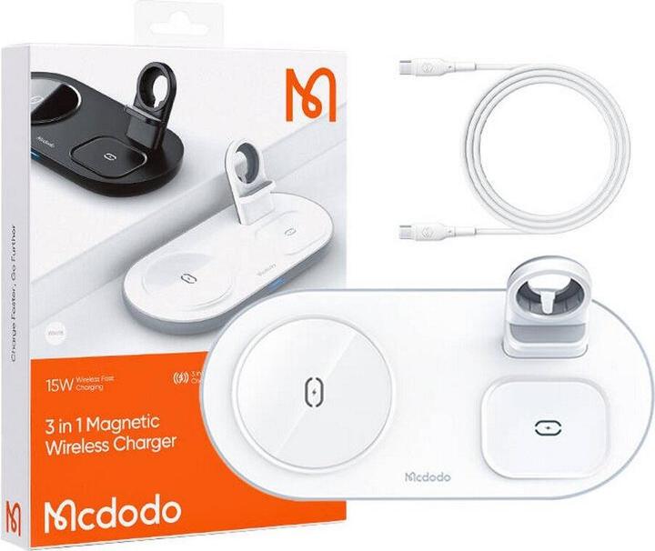 Produktbild Mcdodo Wireless Charger CH-7062 3 in 1 15W (mobile/TWS/Apple watch) (white) (15 W)