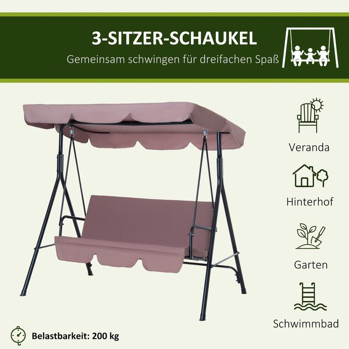 Produktbild Outsunny Hollywoodschaukel als 3-Sitzer