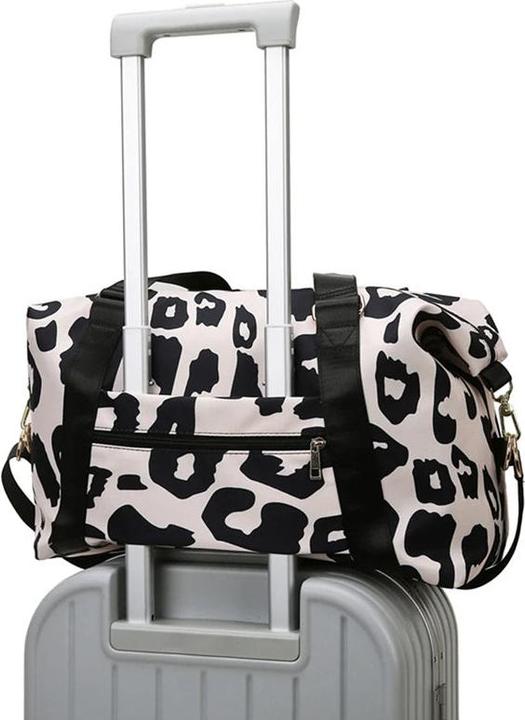 Immagine prodotto Only-Bags.Store Borse da viaggio alla moda Leopard Big Nylon Tote Fitness Gym Weekend Handbags Separazione umida e