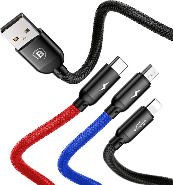 Actual product image Baseus Three Primary Colors 3-in-1 (0.30 m, USB 2.0)