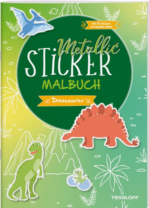 Tessloff Libro da colorare con adesivi metallici. Dinosauri