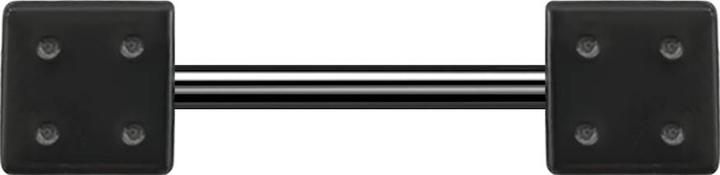 Produktbild Star Piercing Micro Barbell schwarz mit Würfel (Chirurgenstahl 316L, ohne Messing)