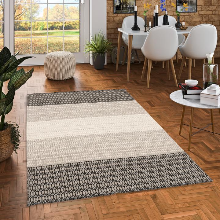Actual product image Pergamon Nature Carpet Wool Skandi Stripes (190 x 290 cm)