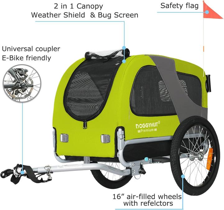 Actual product image Tiggo Premium Hundeanhänger 2-in-1 Buggy & Jogger (bis 23kg)