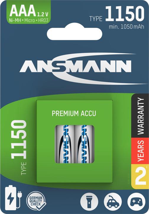 Actual product image Ansmann NiMH battery Micro AAA type 1150 (min. 1050 mAh) (4 pcs., AAA, 1050 mAh)