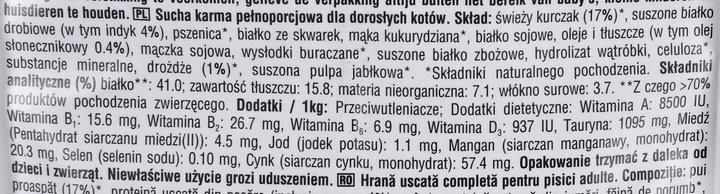Actual product image Perfect Fit sucha karma kurczak indyk skirta kota2,4KG (Adult, 2400 g)