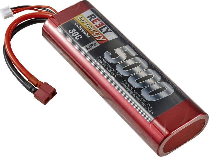 Produktbild Reely Modellbau-Akkupack (LiPo) 7.4V 5000 mAh Zellen-Zahl: 2 30 C Stick Hardcase T-Stecksystem (7.40 V, 5000 mAh)