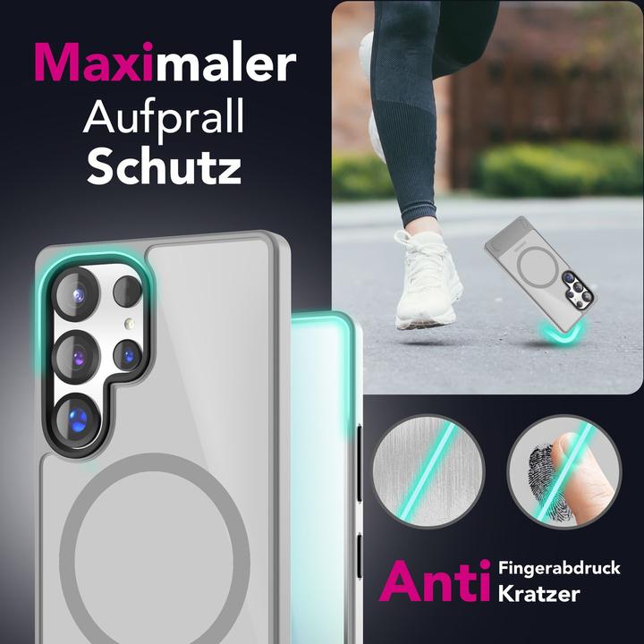 Produktbild Nalia Triton - Durchsichtige Standfuss Hülle mit MagSafe Ring - Kickstand Hardcover (Samsung Galaxy S25 Ultra)