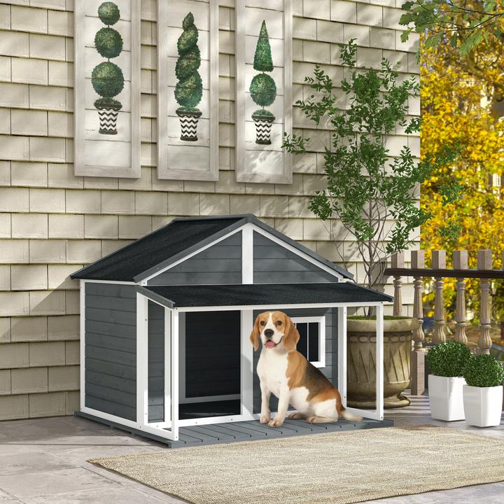 Produktbild PawHut Hundehütte mit erhöhtem Boden (Hundehütte)