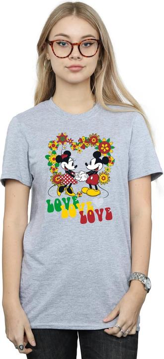 Immagine prodotto Mickey Mouse Hippie Love Maglietta Ampia Topolino e Topolina Donna (L)
