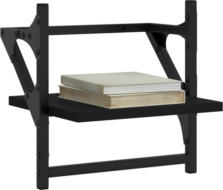 Immagine prodotto VidaXL Mensole da parete con barre 2 pezzi nere 30x25x30 cm, colore (30 x 25 x 30 cm)