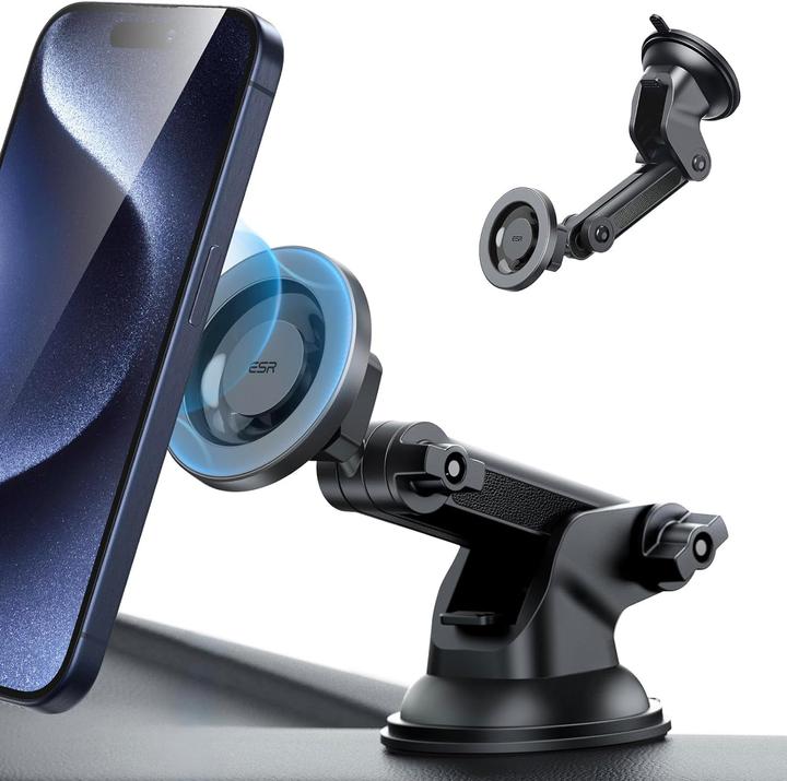 Actual product image ESR Halolock Magnetic Magsafe Dashboard Adjustable Car Mount Black