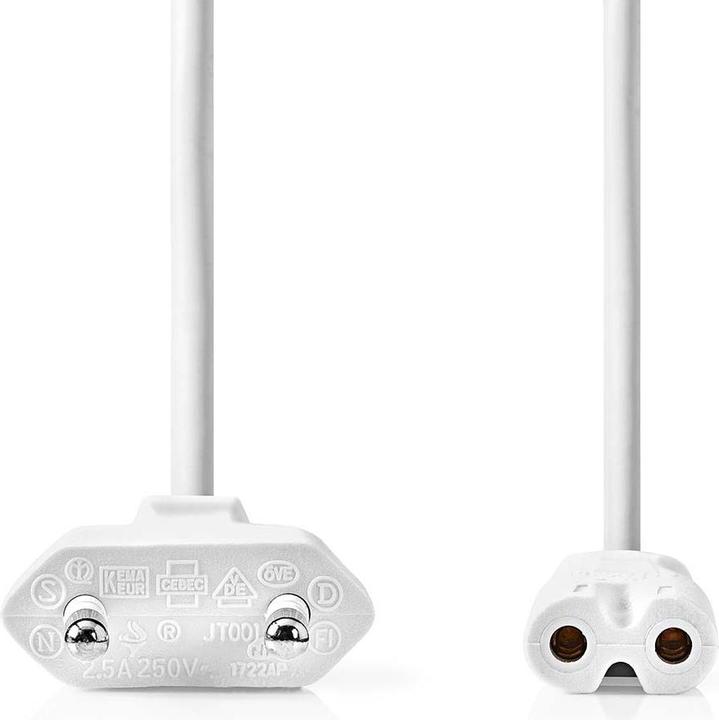 Produktbild Nedis Stromkabel | Euro Männlich | IEC-320-C7 | Gerade | Gerade | Vernickelt | 5.00 m | Flach | PVC (5 m)