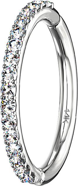 Produktbild Star Piercing Micro Segmentring klappbar 14k weissgold seitlich Kristall silber (ohne Messing, 14k Gold)