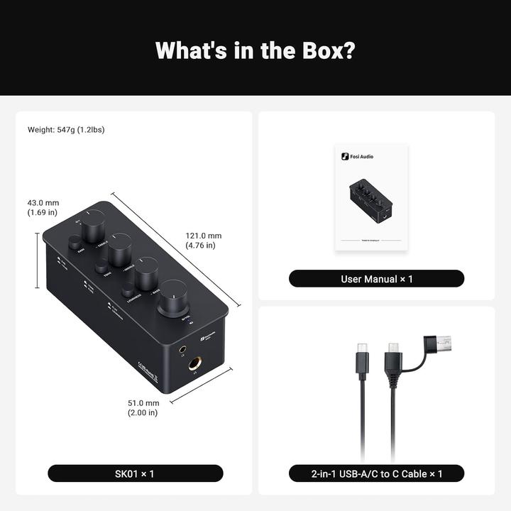 Image du produit Fosi Audio SK01 Kopfhörerverstärker und Preamp
