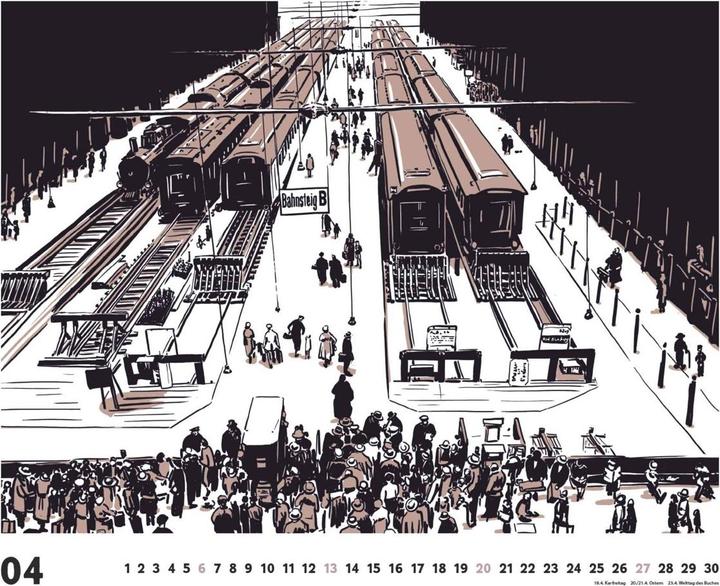 Produktbild Berlin - Die Goldenen Zwanziger 2025 - Mit Zeichnungen von Robert Nippoldt - Fotokunst-Kalender - Qu (Harter Einband, Deutsch)