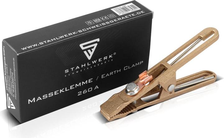 Produktbild Stahlwerk Masseklemme Massezange und Erdungsklemme belastbar bis 260A