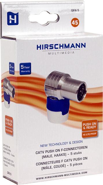Produktbild Hirschmann QFA 5 Angled push-on quick F connector (Antennenkabel)