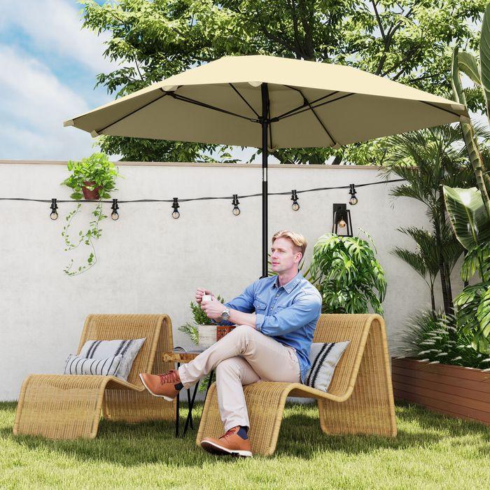 Produktbild Swisshandel24 Sonnenschirm Ø233 cm, Knickfunktion, achteckig, Beige (2.33 m)