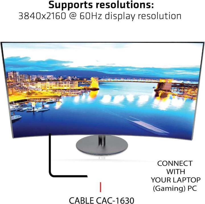 Produktbild Club 3D Aktiver Adapter Multiport zu HDMI 4K60Hz (USB Typ-C, Mini DP, HDMI, 8 cm)