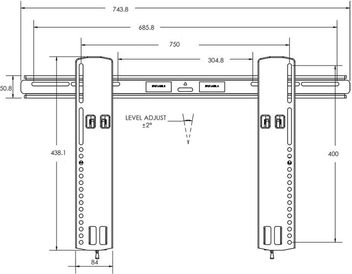 Produktbild Sanus Wandhalterung VLT16 - schwarz (Wand, 80", 56.70 kg)